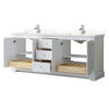 Custom image for White with Polished Chrome Trim / Carrara Cultured Marble / No Mirror