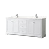 Custom image for White with Polished Chrome Trim / Carrara Cultured Marble / No Mirror