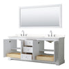Custom image for White with Polished Chrome Trim / Carrara Cultured Marble / 70
