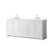 Custom image for White with Polished Chrome Trim / Carrara Cultured Marble / No Mirror