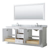 Custom image for White with Polished Chrome Trim / White Carrara Marble / 70