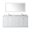 Custom image for White with Polished Chrome Trim / White Carrara Marble / 70