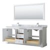 Custom image for White with Polished Chrome Trim / White Carrara Marble / 70