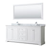 Custom image for White with Polished Chrome Trim / White Carrara Marble / 70