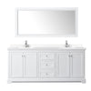 Custom image for White with Polished Chrome Trim / White Cultured Marble / 70