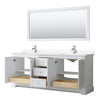 Custom image for White with Polished Chrome Trim / White Cultured Marble / 70