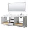 Custom image for White with Polished Chrome Trim / White Cultured Marble / 70