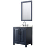 Custom image for Dark Blue with Matte Black Trim / Carrara Cultured Marble / 24
