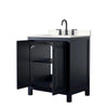 Custom image for Dark Blue with Matte Black Trim / Carrara Cultured Marble / No Mirror
