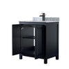 Custom image for Dark Blue with Matte Black Trim / White Carrara Marble / No Mirror