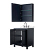 Custom image for Dark Blue with Matte Black Trim / White Cultured Marble / Medicine Cabinet