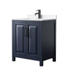 Custom image for Dark Blue with Matte Black Trim / White Quartz / No Mirror
