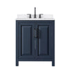 Custom image for Dark Blue with Matte Black Trim / White Quartz / No Mirror