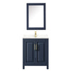 Custom image for Dark Blue with Brushed Gold Trim / Carrara Cultured Marble / Medicine Cabinet
