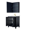 Custom image for Dark Blue with Brushed Gold Trim / Carrara Cultured Marble / Medicine Cabinet