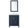 Custom image for Dark Blue with Brushed Gold Trim / White Carrara Marble / 24