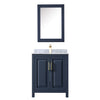 Custom image for Dark Blue with Brushed Gold Trim / White Carrara Marble / Medicine Cabinet