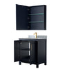 Custom image for Dark Blue with Brushed Gold Trim / White Carrara Marble / Medicine Cabinet
