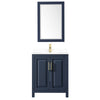 Custom image for Dark Blue with Brushed Gold Trim / White Cultured Marble / 24