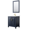 Custom image for Dark Blue with Brushed Gold Trim / White Cultured Marble / 24