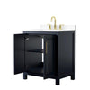 Custom image for Dark Blue with Brushed Gold Trim / White Cultured Marble / No Mirror
