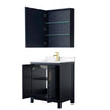 Custom image for Dark Blue with Brushed Gold Trim / White Quartz / Medicine Cabinet