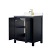 Custom image for Dark Blue with Brushed Gold Trim / White Quartz / No Mirror