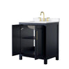 Custom image for Dark Blue with Brushed Gold Trim / White Quartz / No Mirror