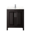 Custom image for Dark Espresso with Polished Chrome Trim / Carrara Cultured Marble / No Mirror