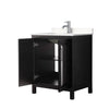 Custom image for Dark Espresso with Polished Chrome Trim / Carrara Cultured Marble / No Mirror