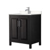 Custom image for Dark Espresso with Polished Chrome Trim / Carrara Cultured Marble / No Mirror