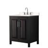 Custom image for Dark Espresso with Polished Chrome Trim / Carrara Cultured Marble / No Mirror