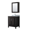Custom image for Dark Espresso with Polished Chrome Trim / White Carrara Marble / Medicine Cabinet