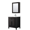 Custom image for Dark Espresso with Polished Chrome Trim / White Cultured Marble / Medicine Cabinet