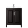 Custom image for Dark Espresso with Polished Chrome Trim / White Cultured Marble / No Mirror