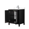 Custom image for Dark Espresso with Polished Chrome Trim / White Cultured Marble / No Mirror