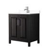Custom image for Dark Espresso with Polished Chrome Trim / White Cultured Marble / No Mirror