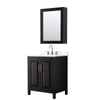 Custom image for Dark Espresso with Polished Chrome Trim / White Cultured Marble / Medicine Cabinet