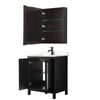 Custom image for Dark Espresso with Matte Black Trim / Carrara Cultured Marble / Medicine Cabinet