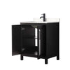 Custom image for Dark Espresso with Matte Black Trim / Carrara Cultured Marble / No Mirror
