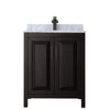 Custom image for Dark Espresso with Matte Black Trim / White Carrara Marble / No Mirror