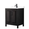 Custom image for Dark Espresso with Matte Black Trim / White Cultured Marble / No Mirror