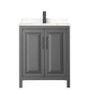 Custom image for Dark Gray with Matte Black Trim / Carrara Cultured Marble / No Mirror