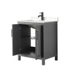 Custom image for Dark Gray with Matte Black Trim / Carrara Cultured Marble / No Mirror