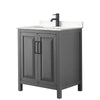 Custom image for Dark Gray with Matte Black Trim / Carrara Cultured Marble / No Mirror