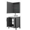Custom image for Dark Gray with Matte Black Trim / Carrara Cultured Marble / Medicine Cabinet