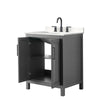 Custom image for Dark Gray with Matte Black Trim / Carrara Cultured Marble / No Mirror