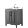 Custom image for Dark Gray with Matte Black Trim / Carrara Cultured Marble / No Mirror