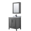 Custom image for Dark Gray with Matte Black Trim / White Carrara Marble / Medicine Cabinet