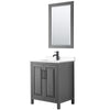 Custom image for Dark Gray with Matte Black Trim / White Cultured Marble / 24